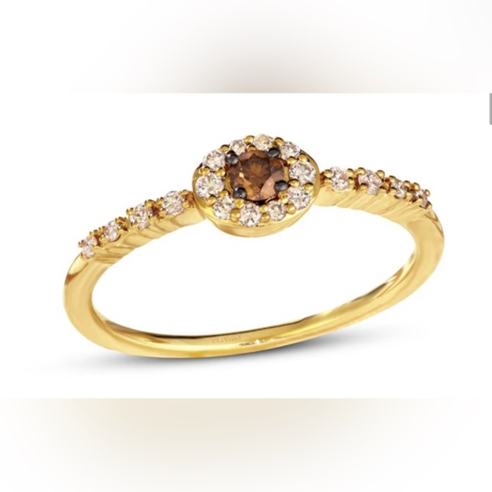 Le Vian Nude and Chocolate Diamond Ring 1/4 ct tw 14K Rose Gold